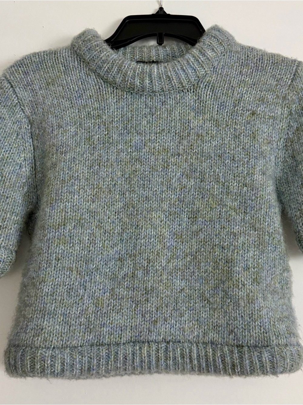 Zara Heathered Mint & Light Blue Crewneck Sweater